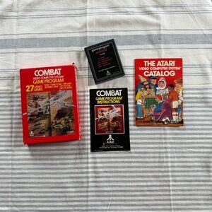 Atari 2600 01 Combat Video Game Cartridge (1978)Original Box & Manual